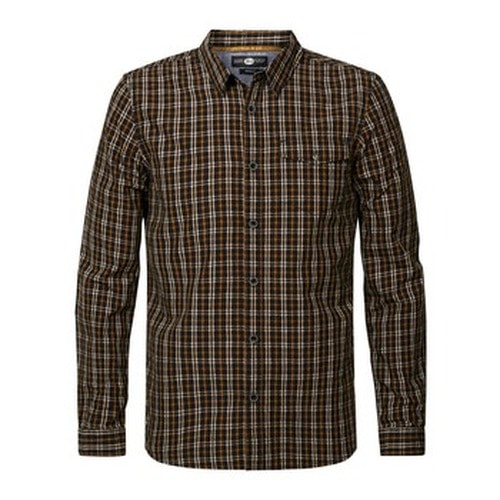 Men's checkered shirt brown size M - classic style