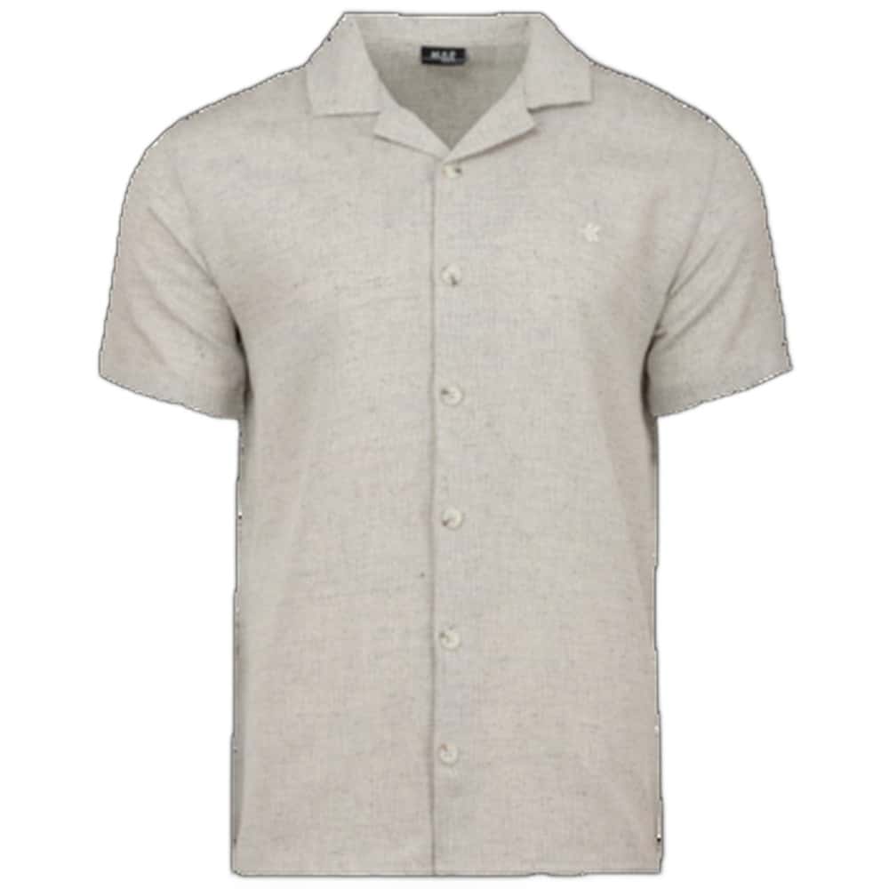 Men's beige short-sleeved shirt - perfect for summer