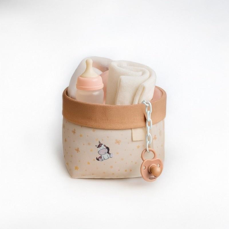 Antonio Juan Accessory basket for doll with unicorn motif