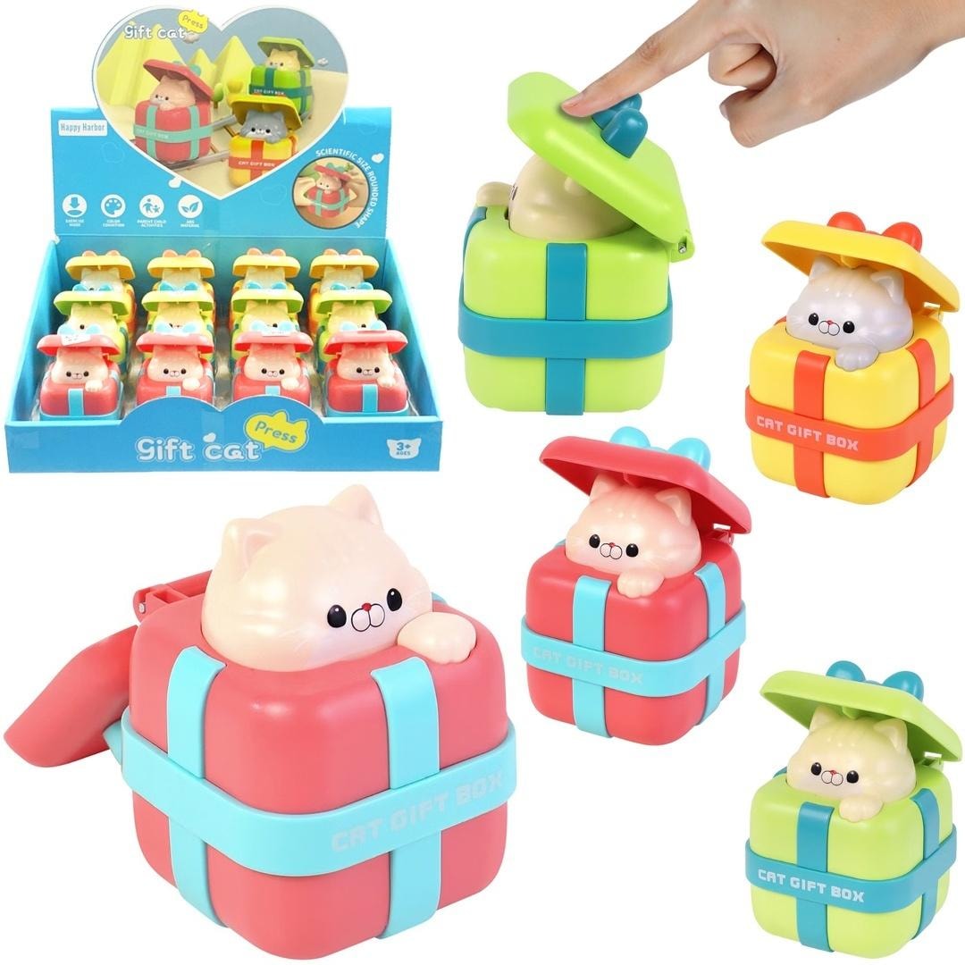Cat in the box - Press and go, surprise toy MIX colors
