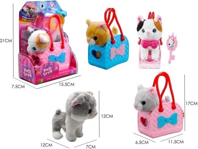 Kitten in handbag MIX - Plush friend for your child