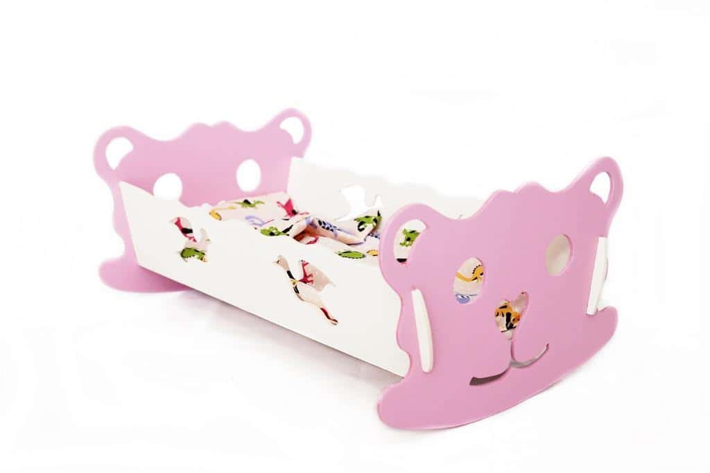Wooden cradle for dolls colorful - perfect for playing