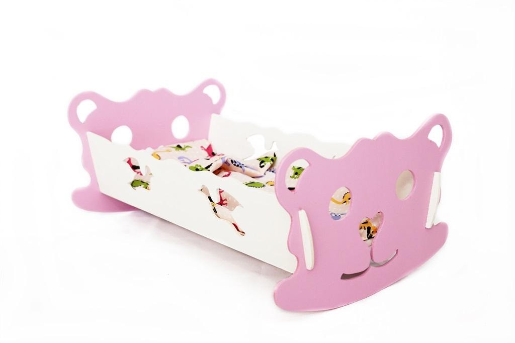 Wooden cradle for dolls colorful - perfect for playing