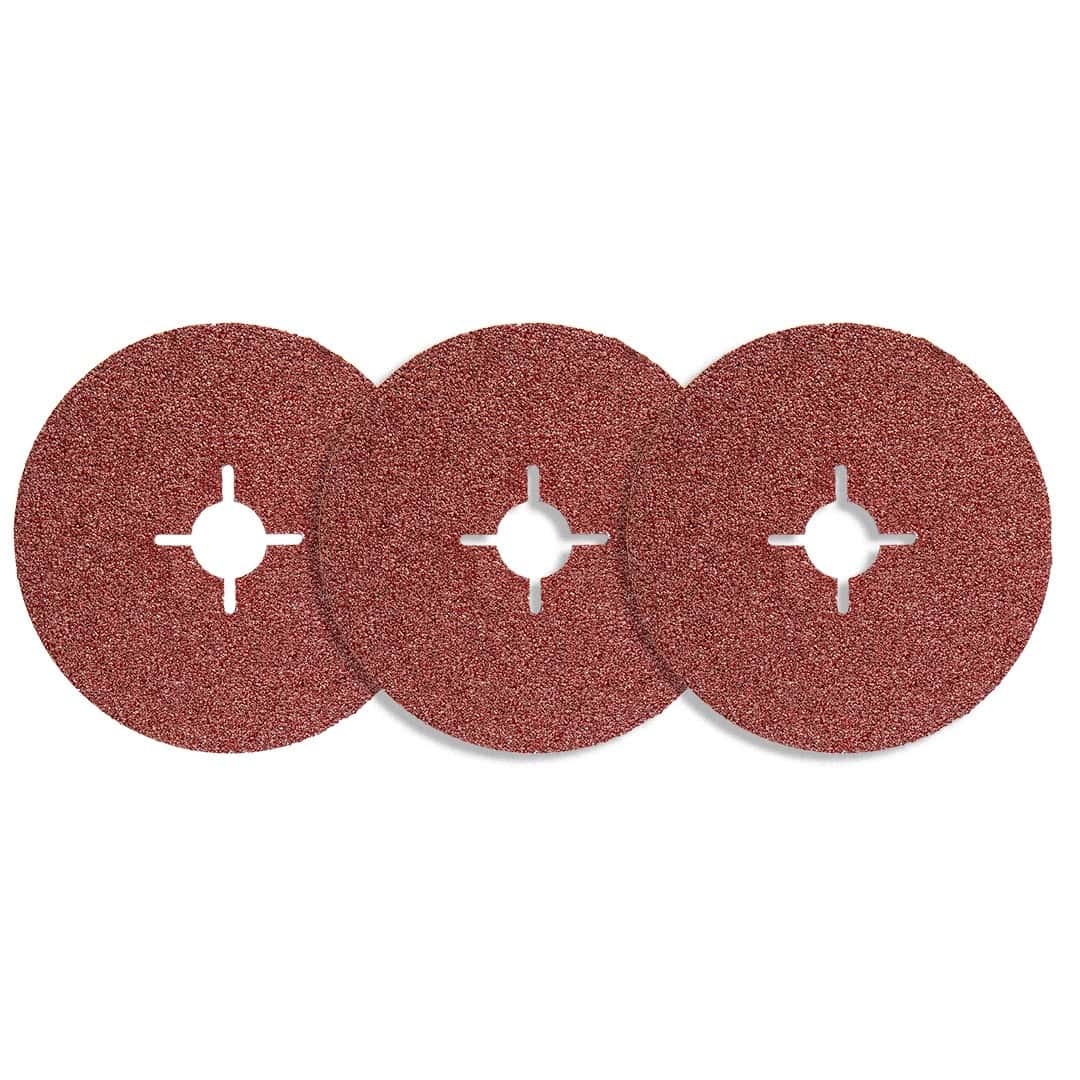 NEO TOOLS Fiber sanding discs 125 mm, K40, 3 pcs - for grinding metal and wood