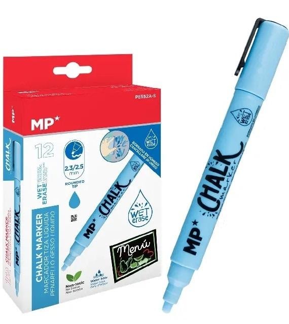 MP Main Paper Liquid chalk blue 12 pieces - perfect for drawing