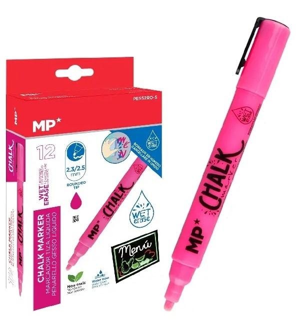 MP Main Paper Liquid chalk pink 12 pieces - ideal for boards