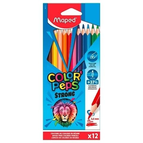 Kredki ołówkowe trójkątne Colorpeps Strong Maped 12 kolorów