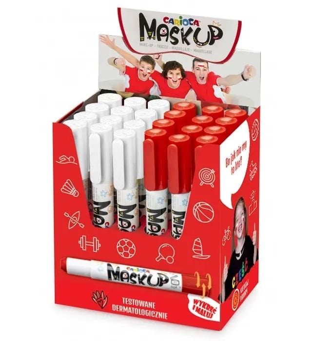 MaskUP Face and Body Crayons white and red - 24 pieces of creative fun
