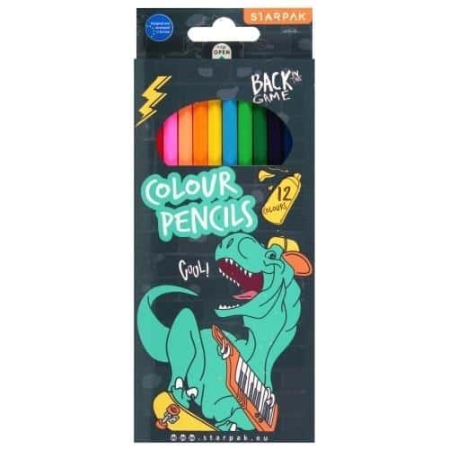 STARPAK Colored pencils Skate Dino - 12 colors for little artists