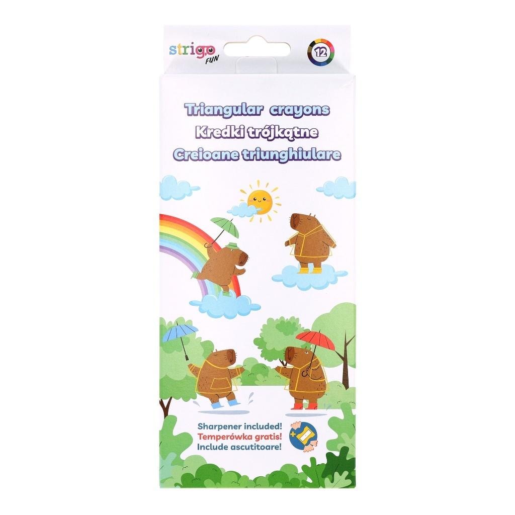 Capybara Colored Pencils - 12 pieces with sharpener, perfect for drawing