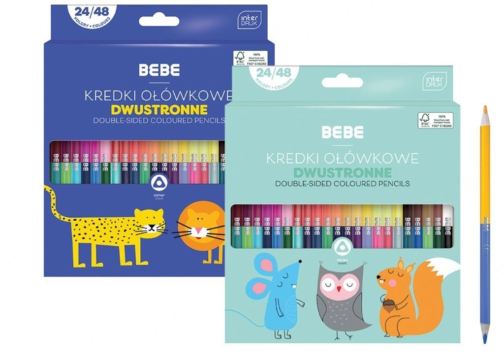 BB Kids Double-Sided Colored Pencils 24/48 Colors - perfect for little artists