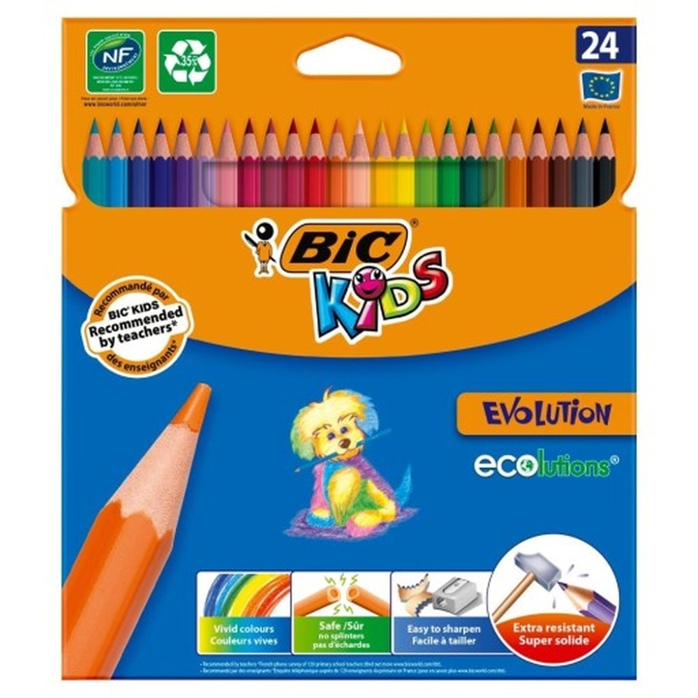 Bic Evolution Coloured Pencils 24 Colors - perfect for drawing