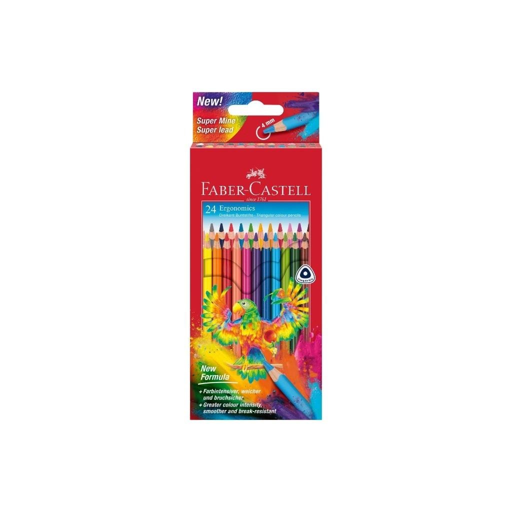 Faber-Castell Triangular Coloured Pencils 24 colours - perfect for drawing