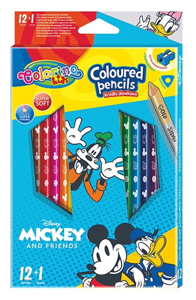 Colorino Kids Kredki Ołówkowe Mickey 13 kolorów 12 szt. z temperówką