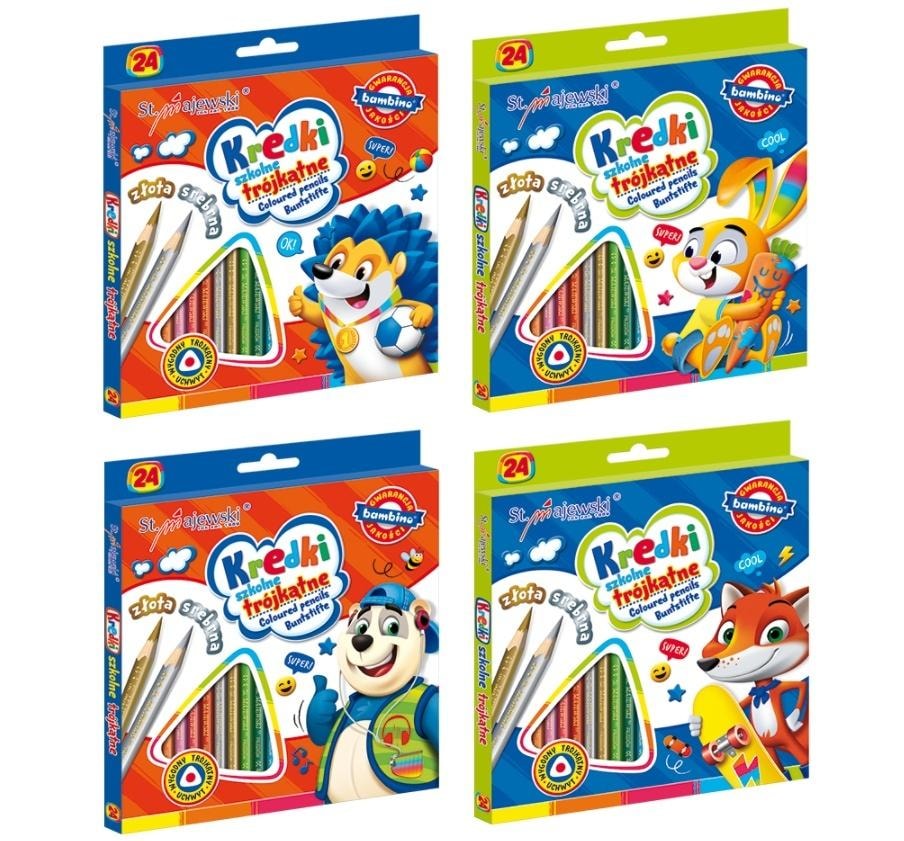 Kredki BAMBINO trójkątne 24 kolory