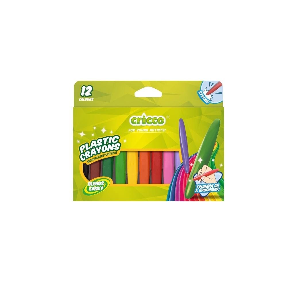 Cricco Wax crayons plastic 12 colors - ideal for drawing