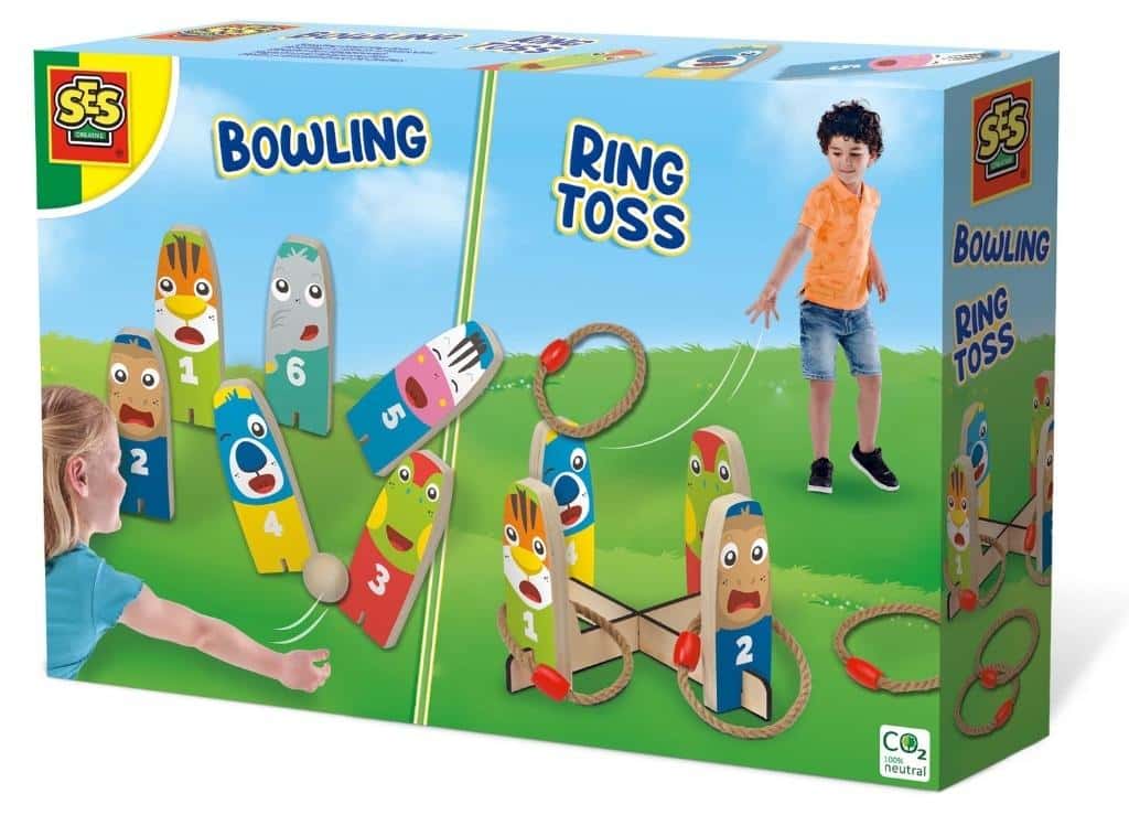 SES Bowling and Ring Toss - 2-in-1 Set for Kids
