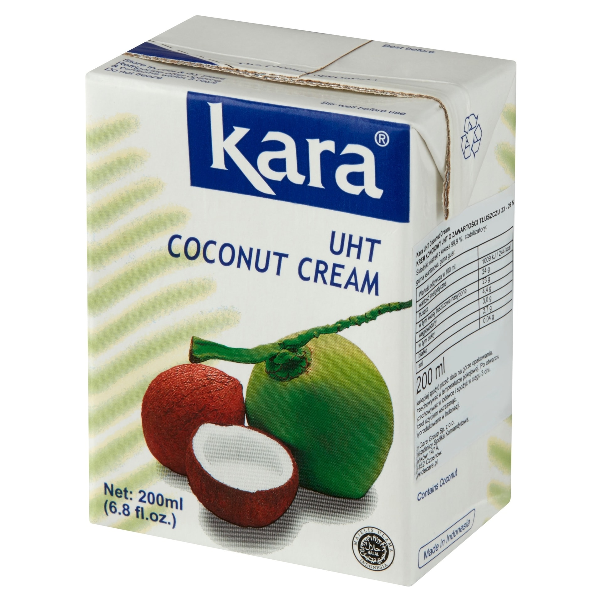 Coconut cream - 200 ml - ideal for desserts and dishes