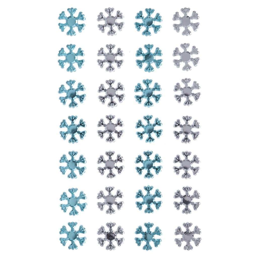 Dalprint dpCraft Self-adhesive crystals blue and silver 28 pieces - ideal for decorations