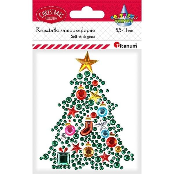 Self-adhesive crystals Christmas tree - Christmas decoration 85x110mm