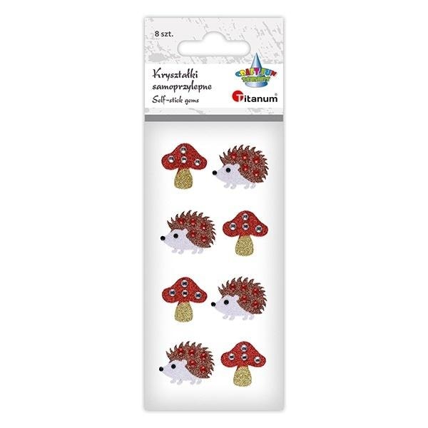 Titanum Self-adhesive crystals toadstools and hedgehogs - 8 pieces of forest fun