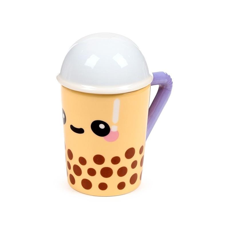 Puckator Ceramic mug with lid for Bubble Tea