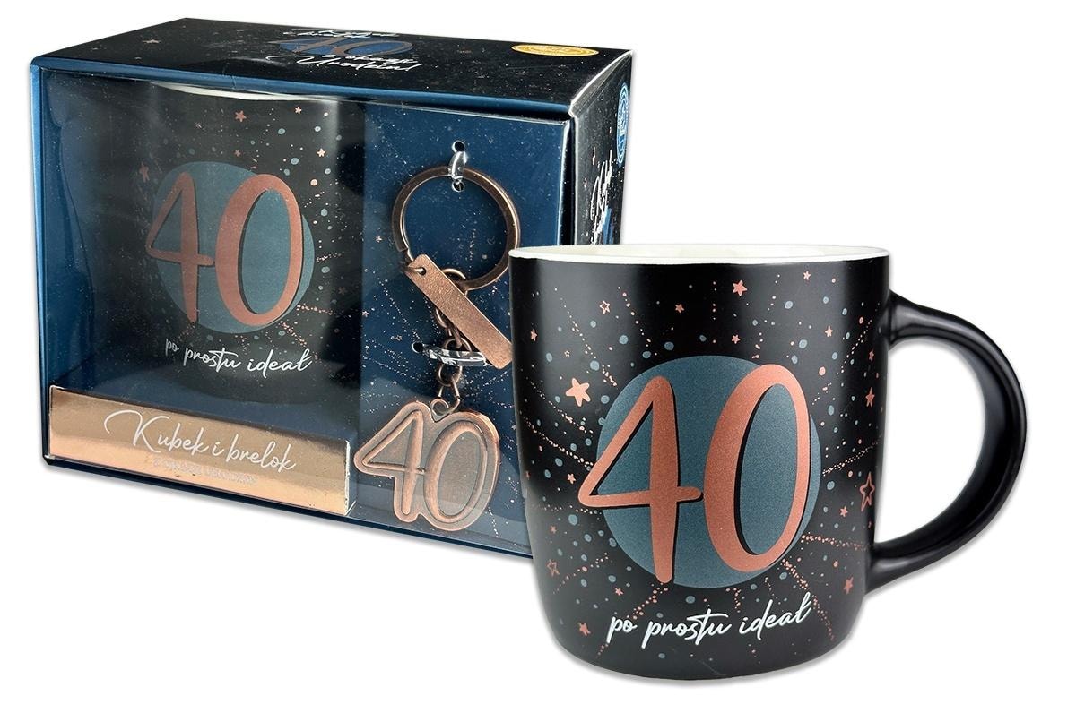 Denim Mug with Metal Keychain - Perfect 40th Birthday Gift