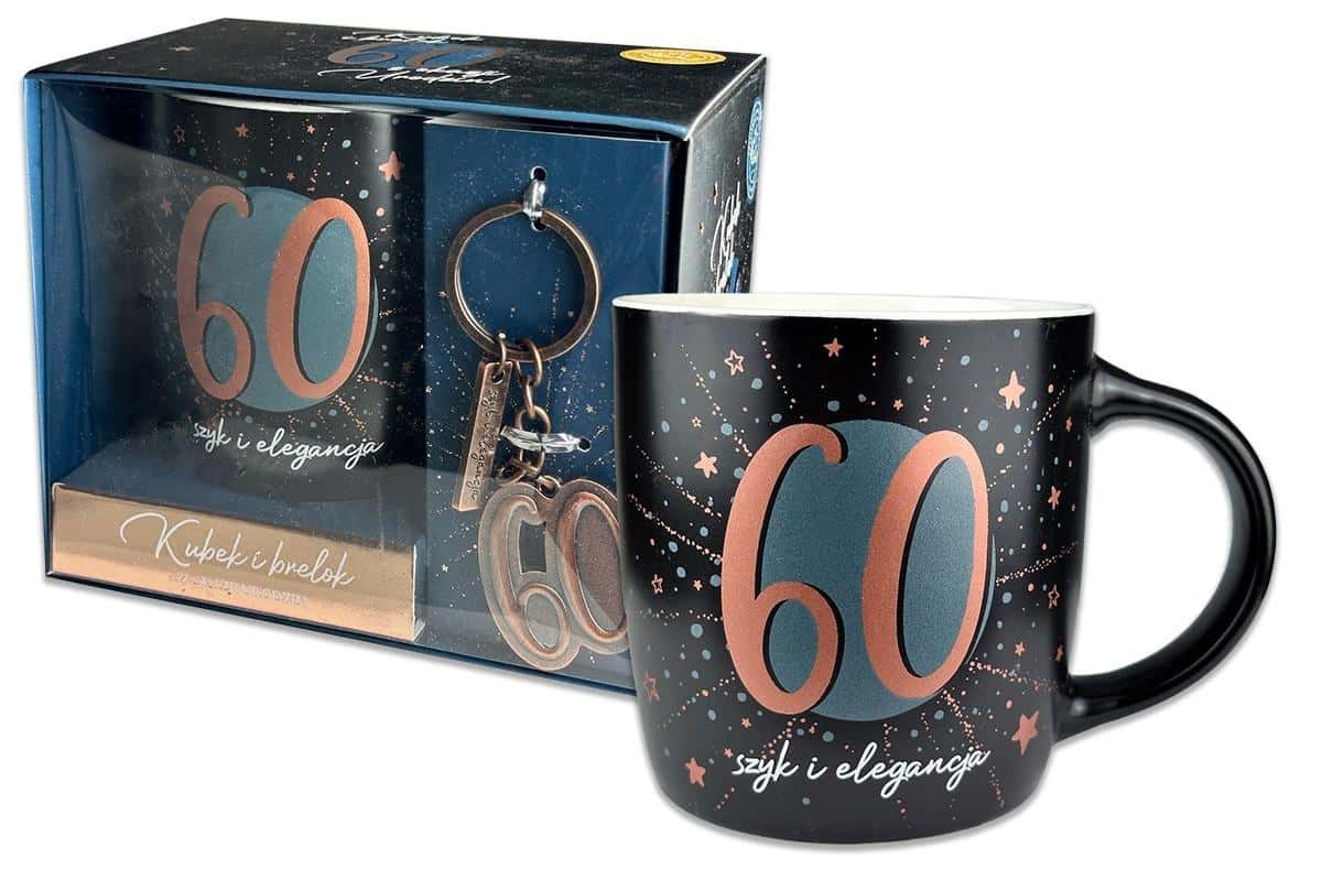 Denim Mug with Keychain - perfect gift for 60th birthday