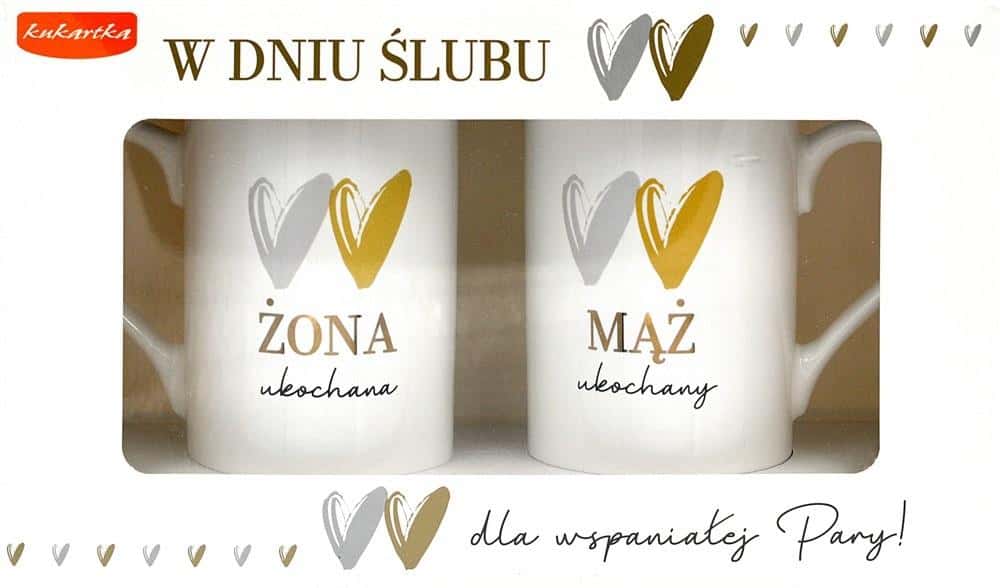 Kukartka Porcelain Mug Set Wedding - perfect gift for newlyweds