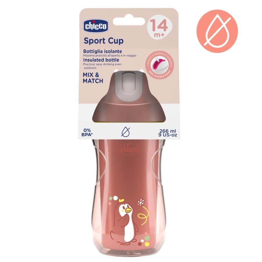 Chicco Thermal sippy cup with straw 266 ml peach - perfect for your child