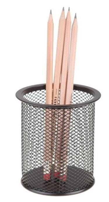 Round desk organizer cup large black - perfect for office