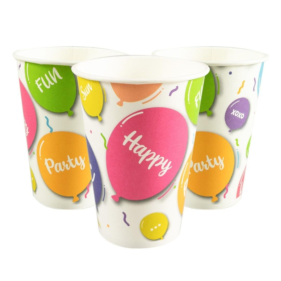 Arpex Paper cups Happy Balloons - 8 pieces ideal for parties