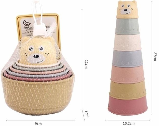 Merkpol Stacking Cups Pyramid Bear - Educational toy for children