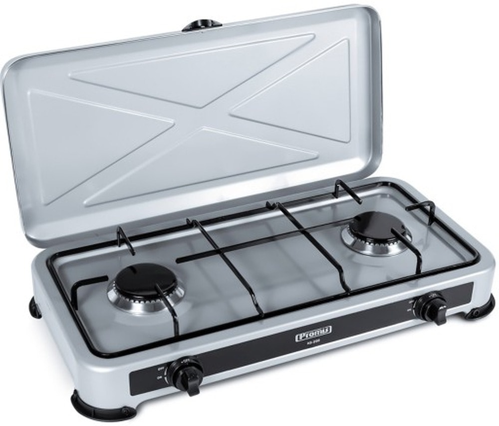 Promis Gas Cooker 2-Burner KG200S - Silver and Compact