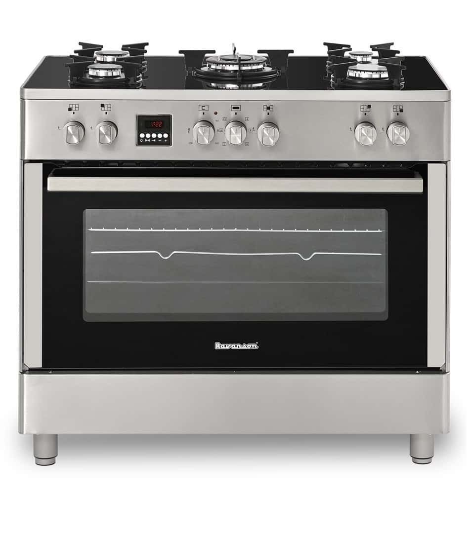 Ravanson Gas-Electric Cooker KWGE-K90 Glass Inox - perfect for any kitchen