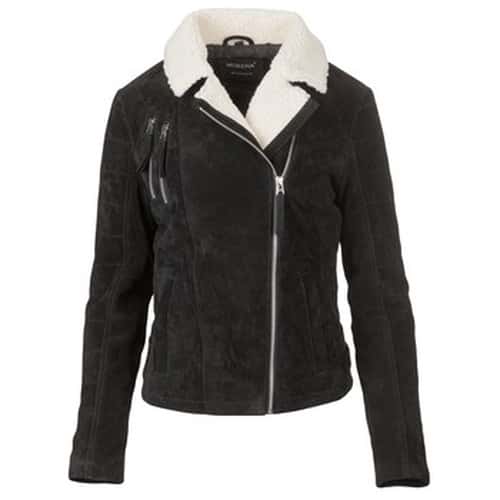 Women's leather jacket black size 44 - perfect for any occasion