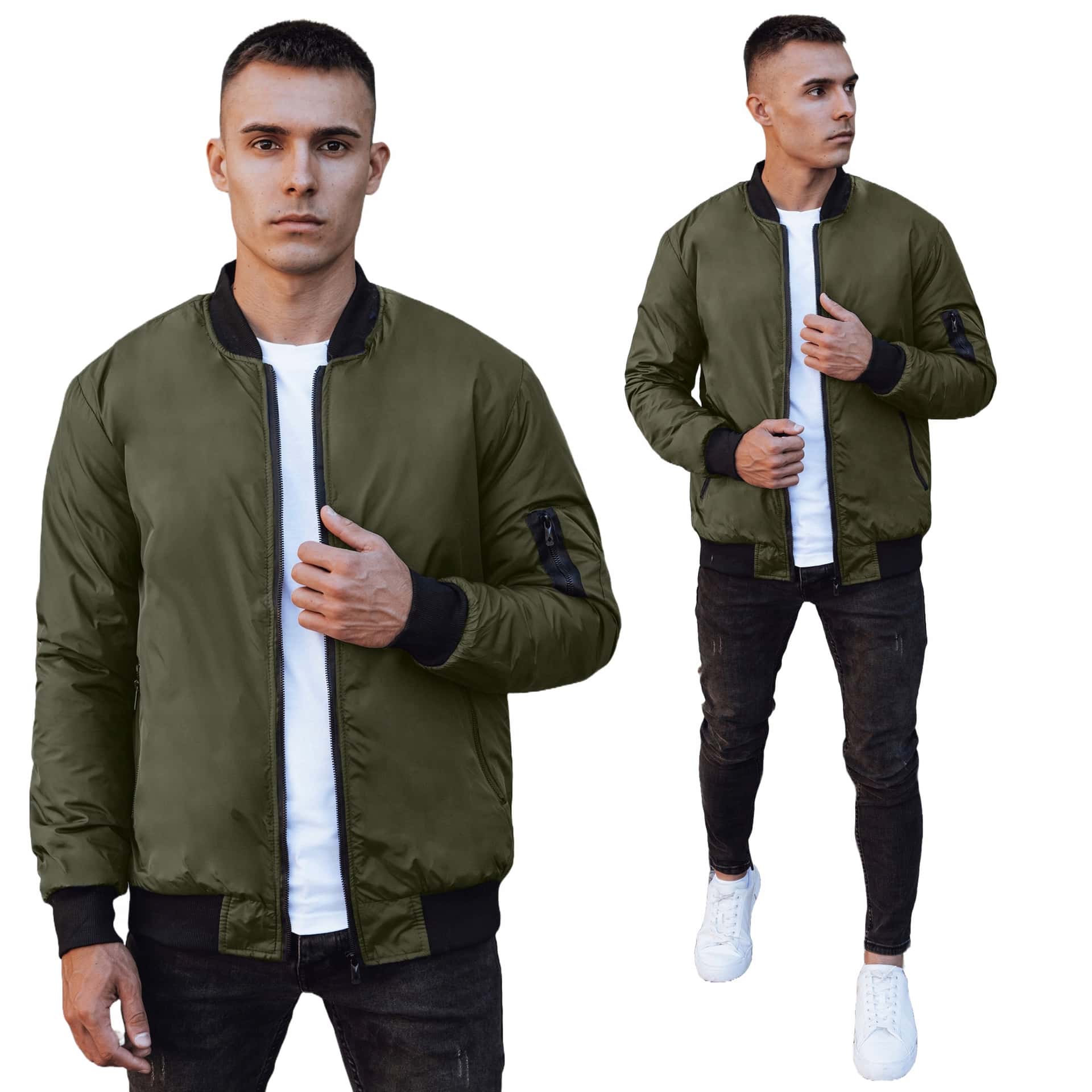 Men's Bomber Jacket Green Size 52 - Classic Style