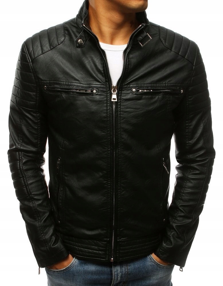Men's leather jacket black XL - classic style and comfort