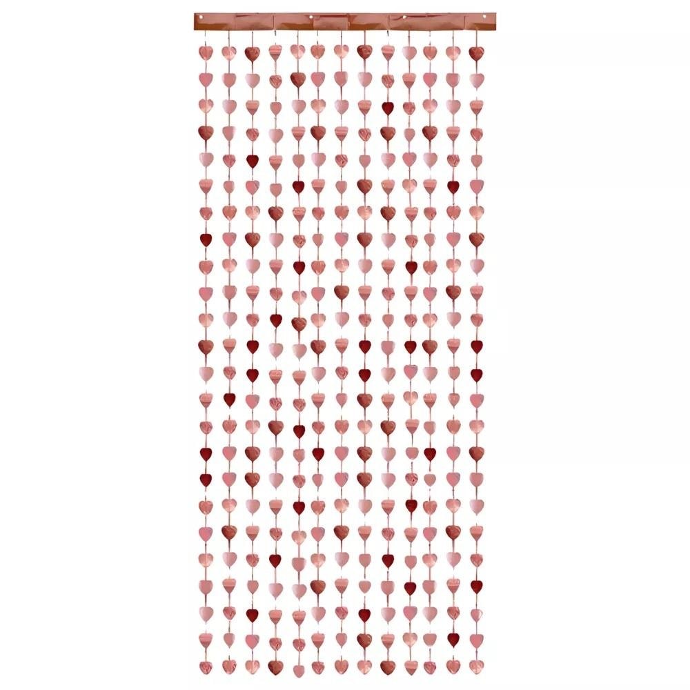 PartyDeco Curtain Hearts rose gold - perfect decoration for any occasion