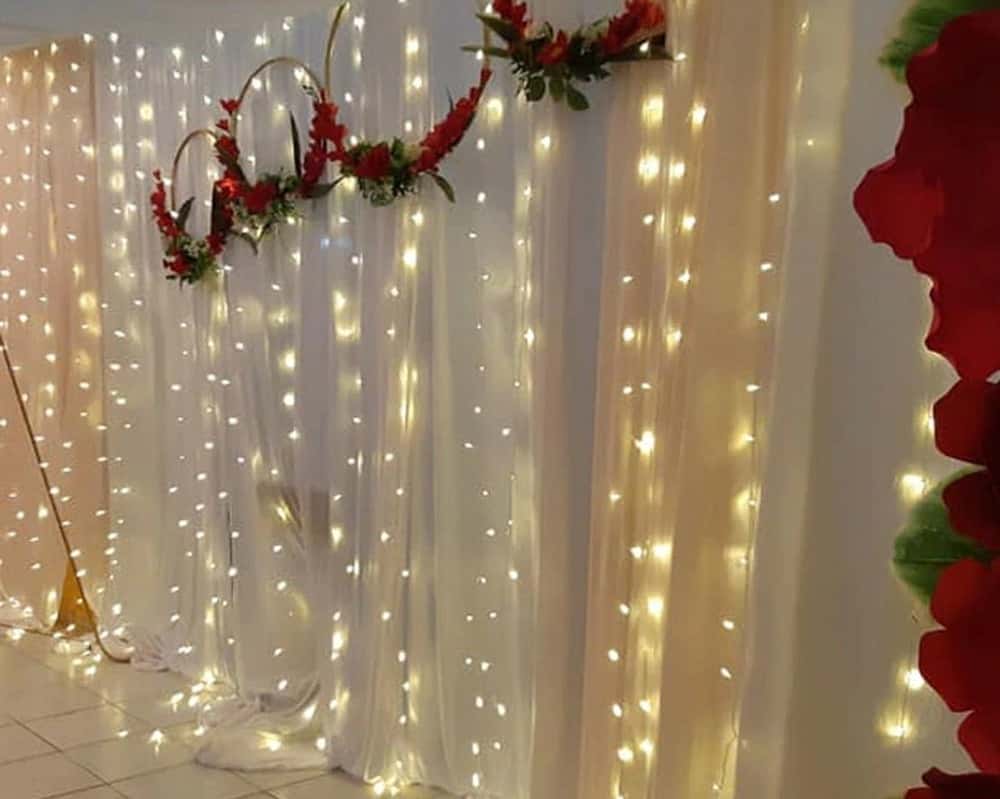 LED Light Curtain 400 red diodes - create a magical atmosphere
