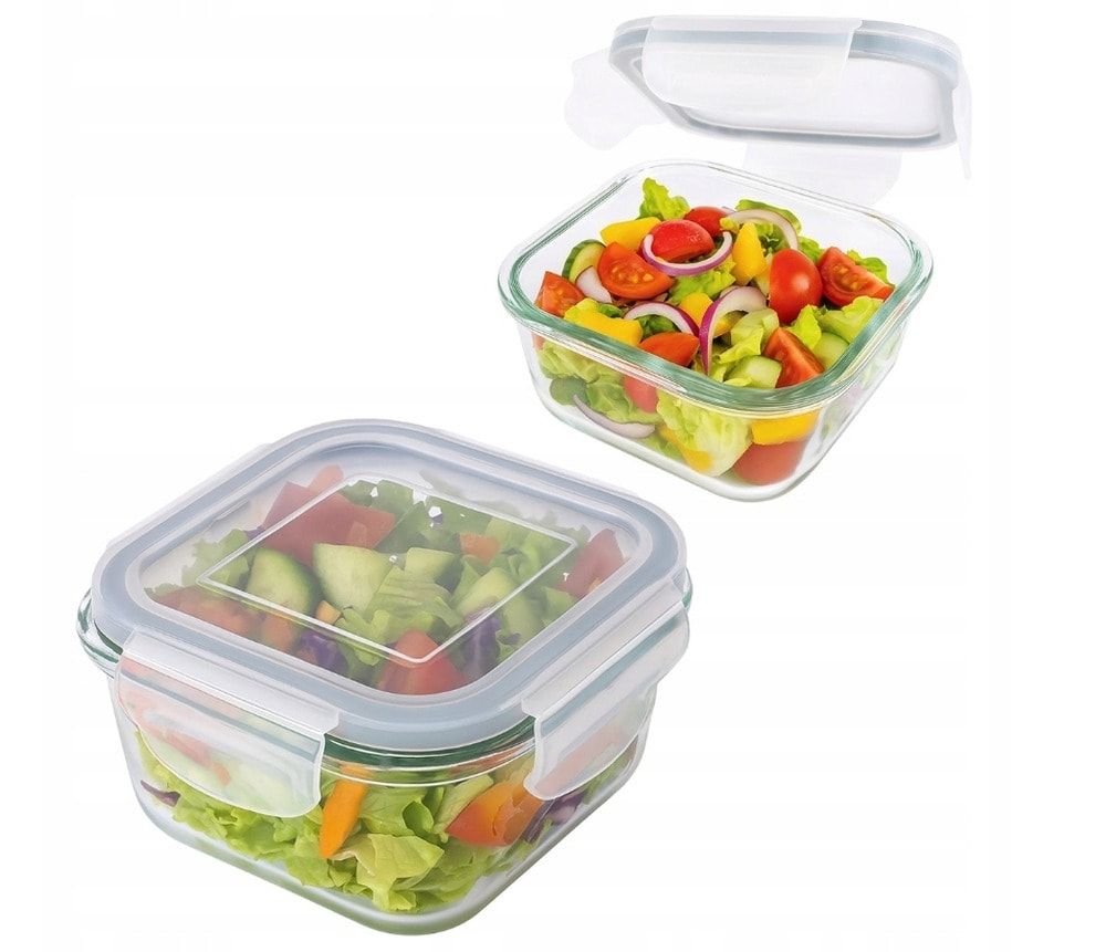 Square glass container 300 ml - ideal for storage