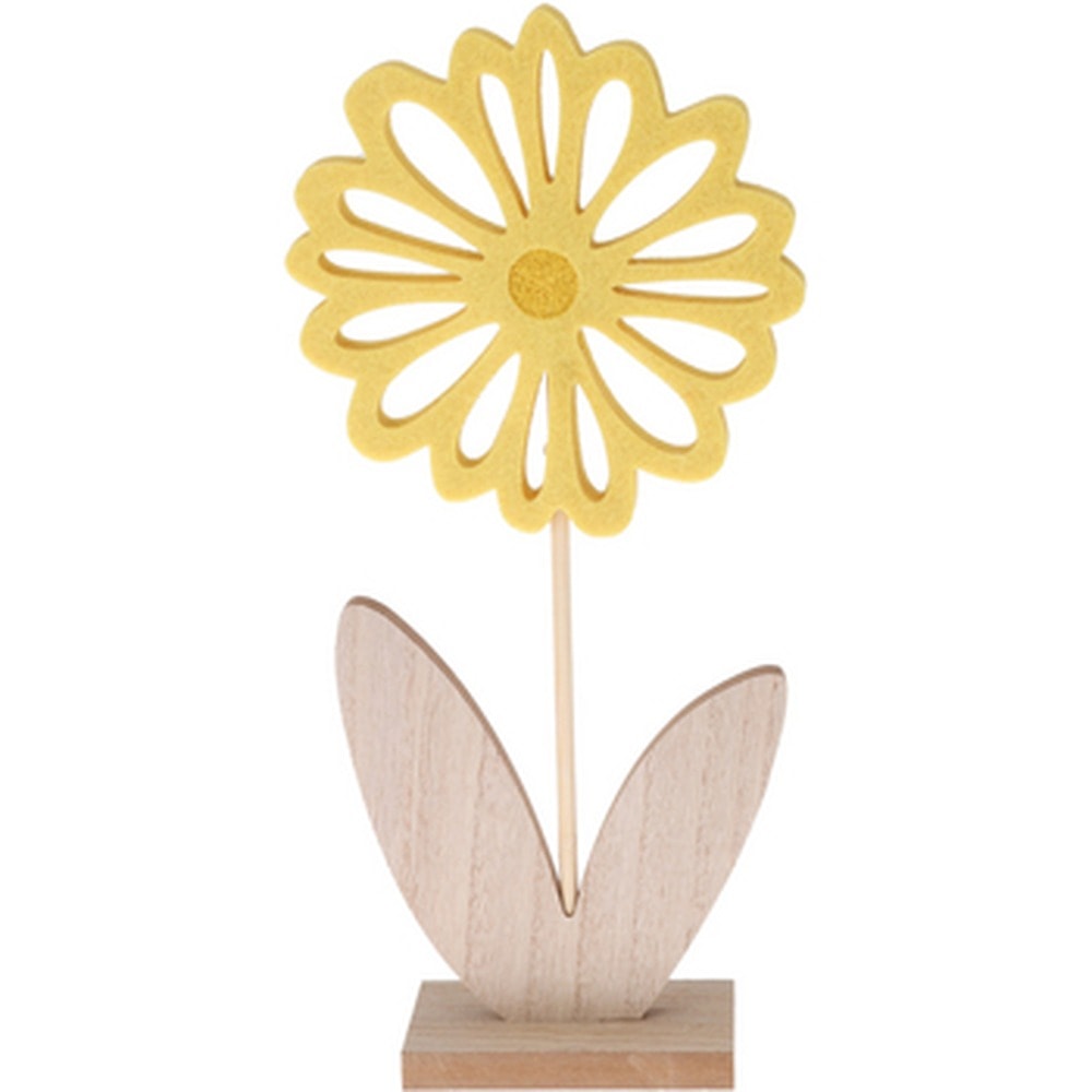 Felt flower with wooden base - decoration 30 cm