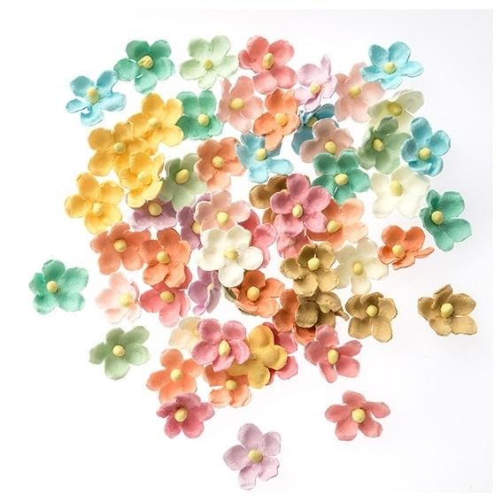 Paper flowers - 60 pieces of small flowers for decoration