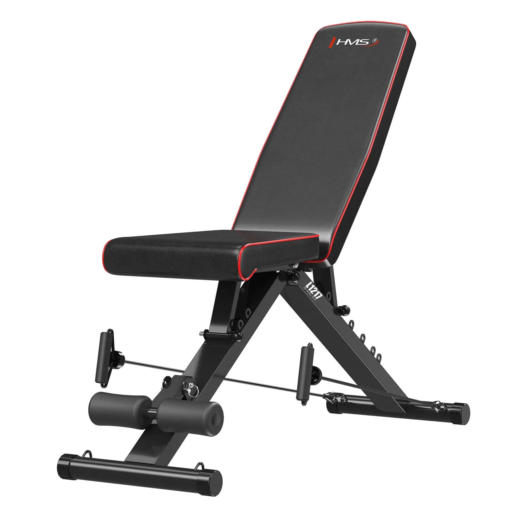 HMS Adjustable Exercise Bench with Resistance Bands L1217 - perfect for home gym