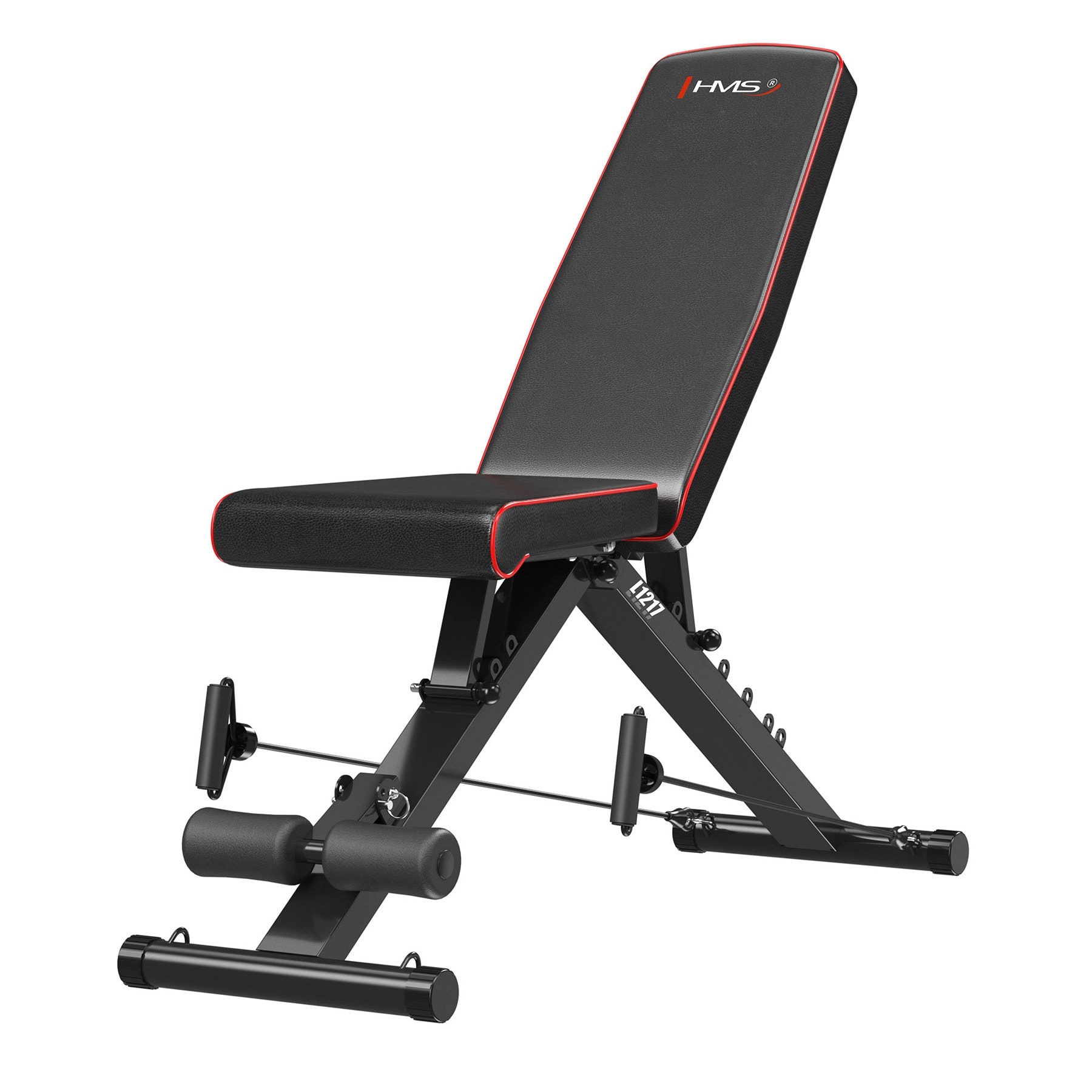 HMS Adjustable Exercise Bench with Resistance Bands L1217 - perfect for home gym