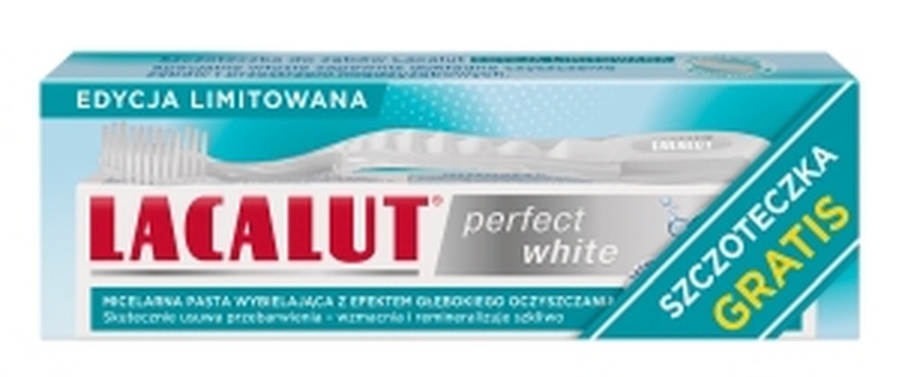 Lacalut Perfect White - Whitening Toothpaste 75 ml + Toothbrush