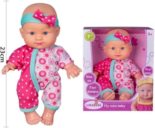 Lunabebe Vinyl baby doll in pajamas with headband