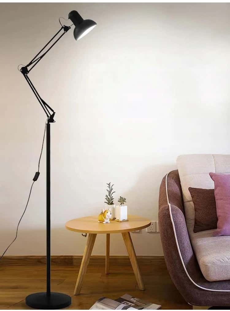 Long Pixar Floor Lamp - Black, adjustable, perfect for reading