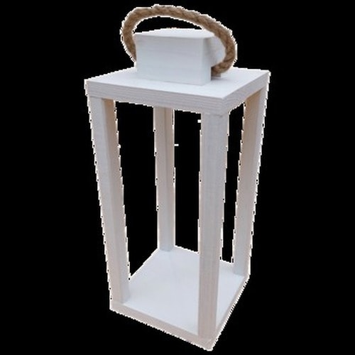 Wooden Lantern White - Decorative lantern for home and garden