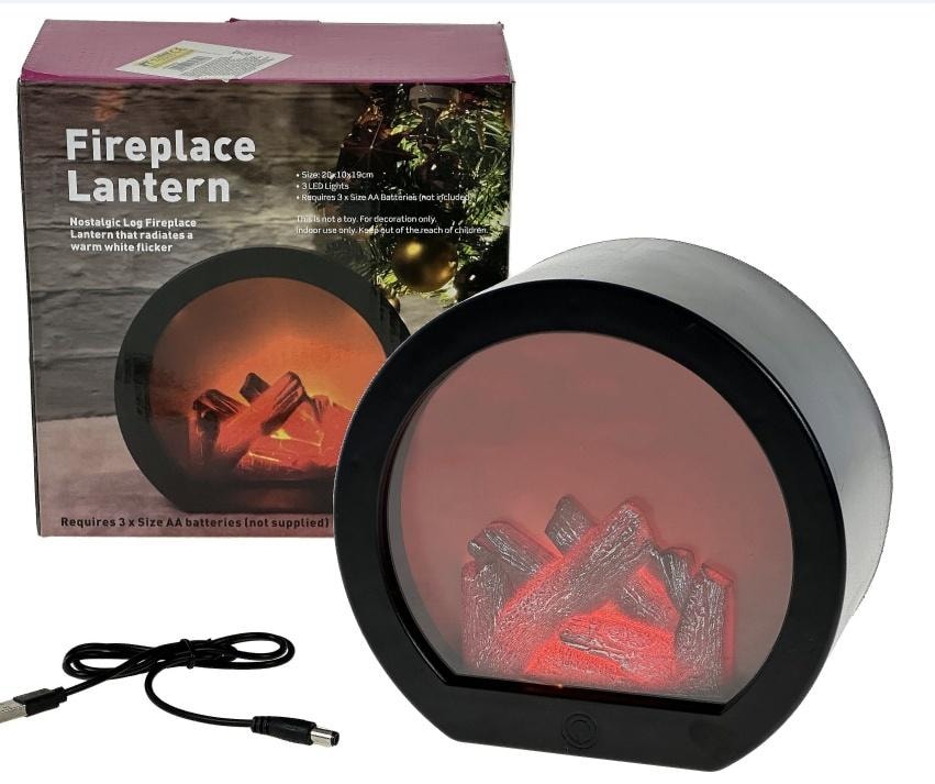 LED lamp fireplace flame effect - warm light and cozy atmosphere